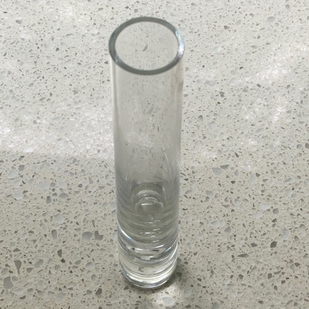 Bergdala Sweden Vintage Blown Crystal Bud Vase Scandinavian Art Glass